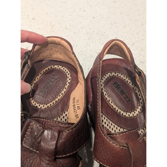 Born Sandals Mens 11 US 45 EU Fisherman Brown‎ Leather Open Toe Casual Strappy - Picture 5 of 10